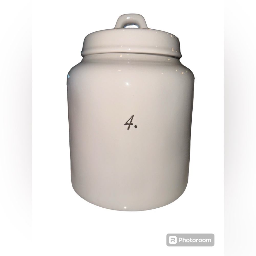 Rae Dunn White Ceramic Canister with Lid